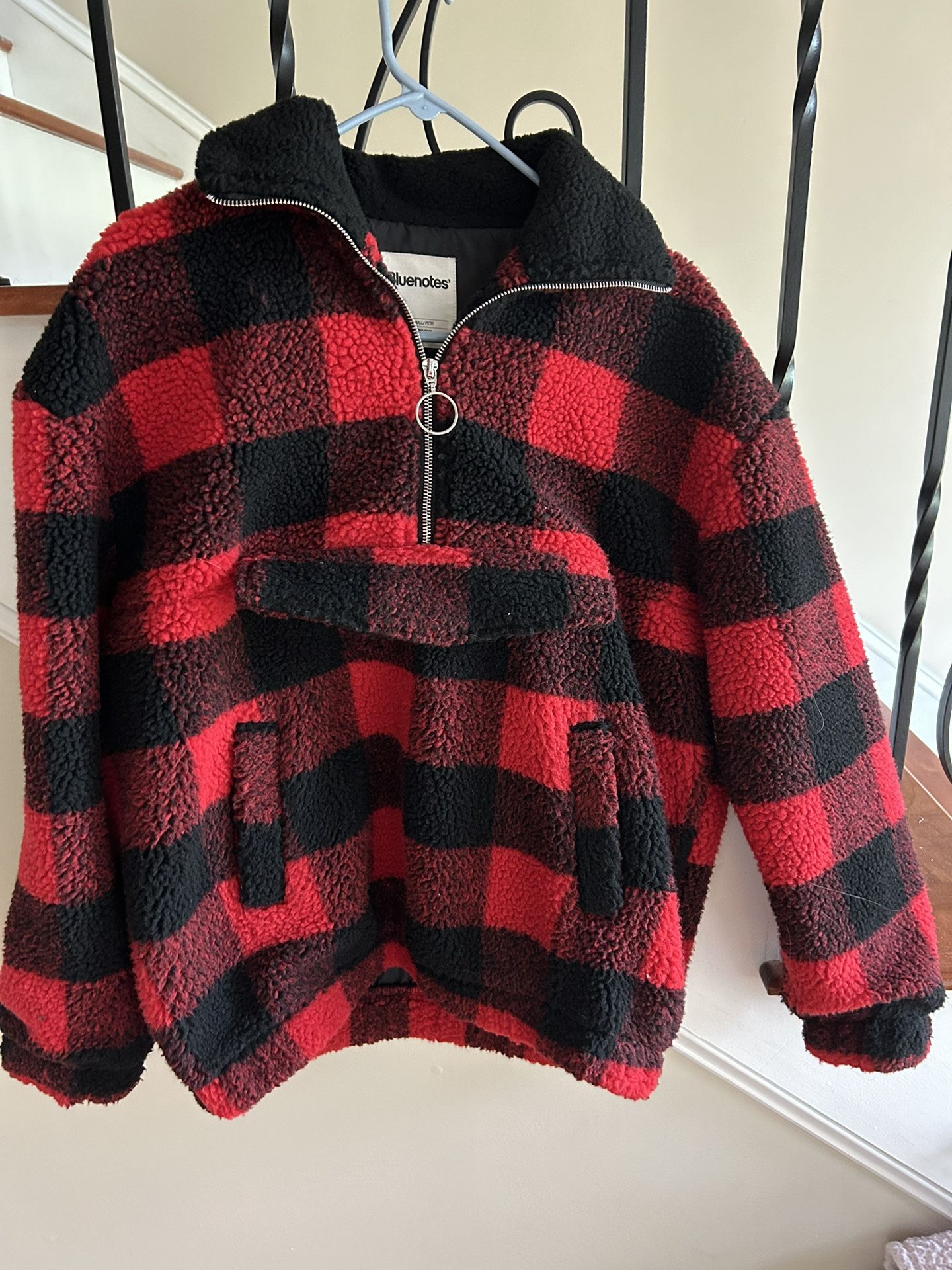 Checkered Zip Up Jacket By Blue Notes Bomber Size Small Women’s