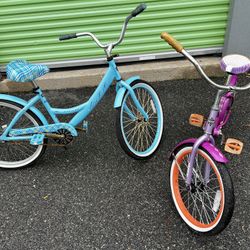 Pair Of Kids Beach Cruiser Bikes