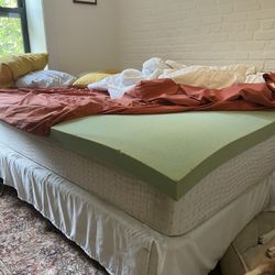Queen Size bed, Foam Topper, & Box Spring 