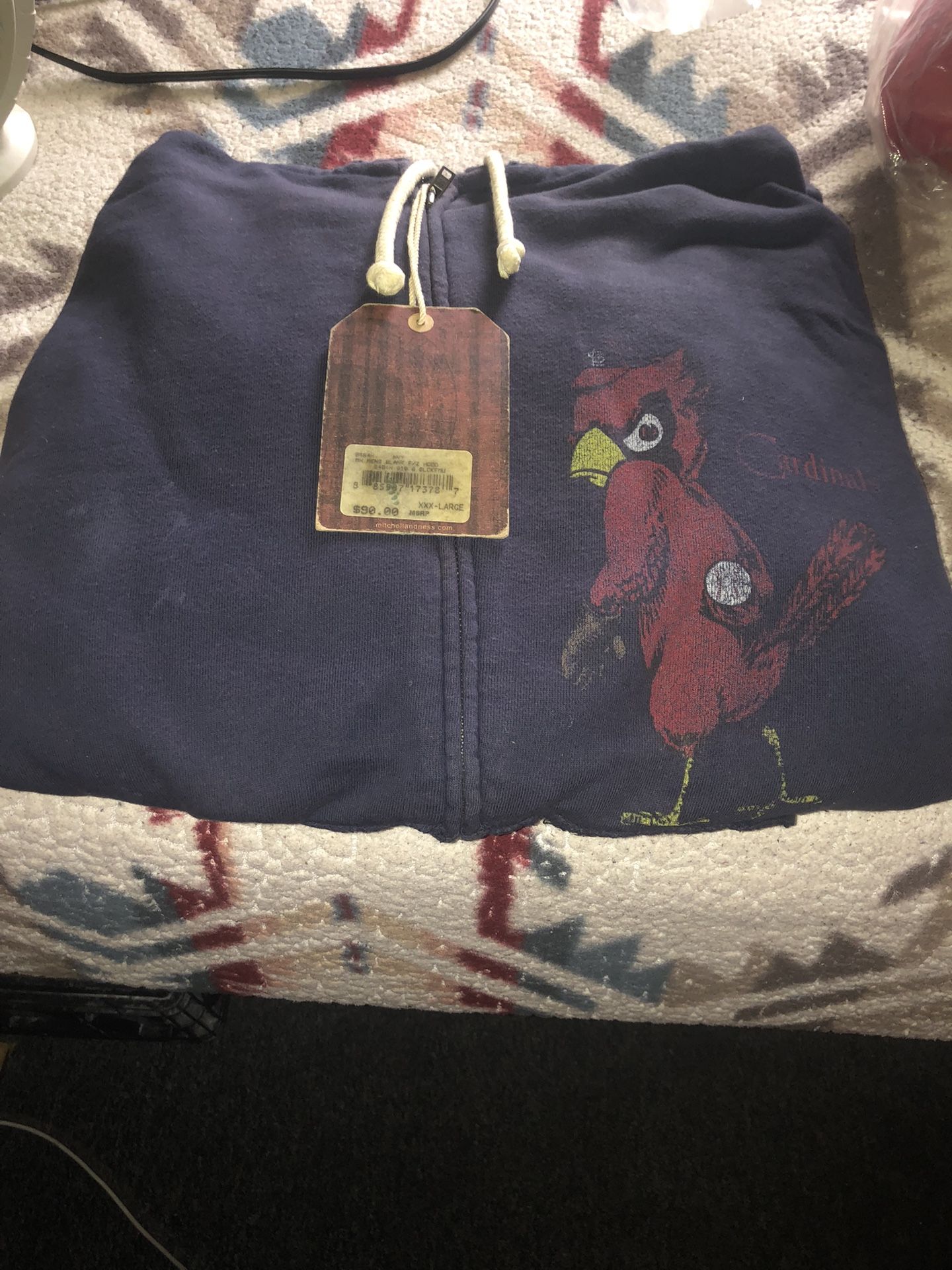 1956 MITCHELL&NESS ST. LOUIS CARDINALS ZIP UP HOODIE/JACKET