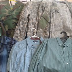 3 Military Coats , 3 Dress Shirts 