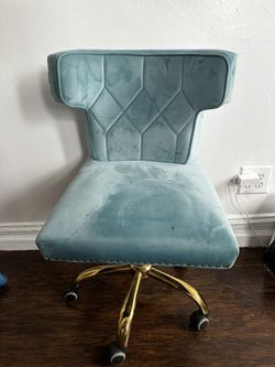 Suede Blue Chair