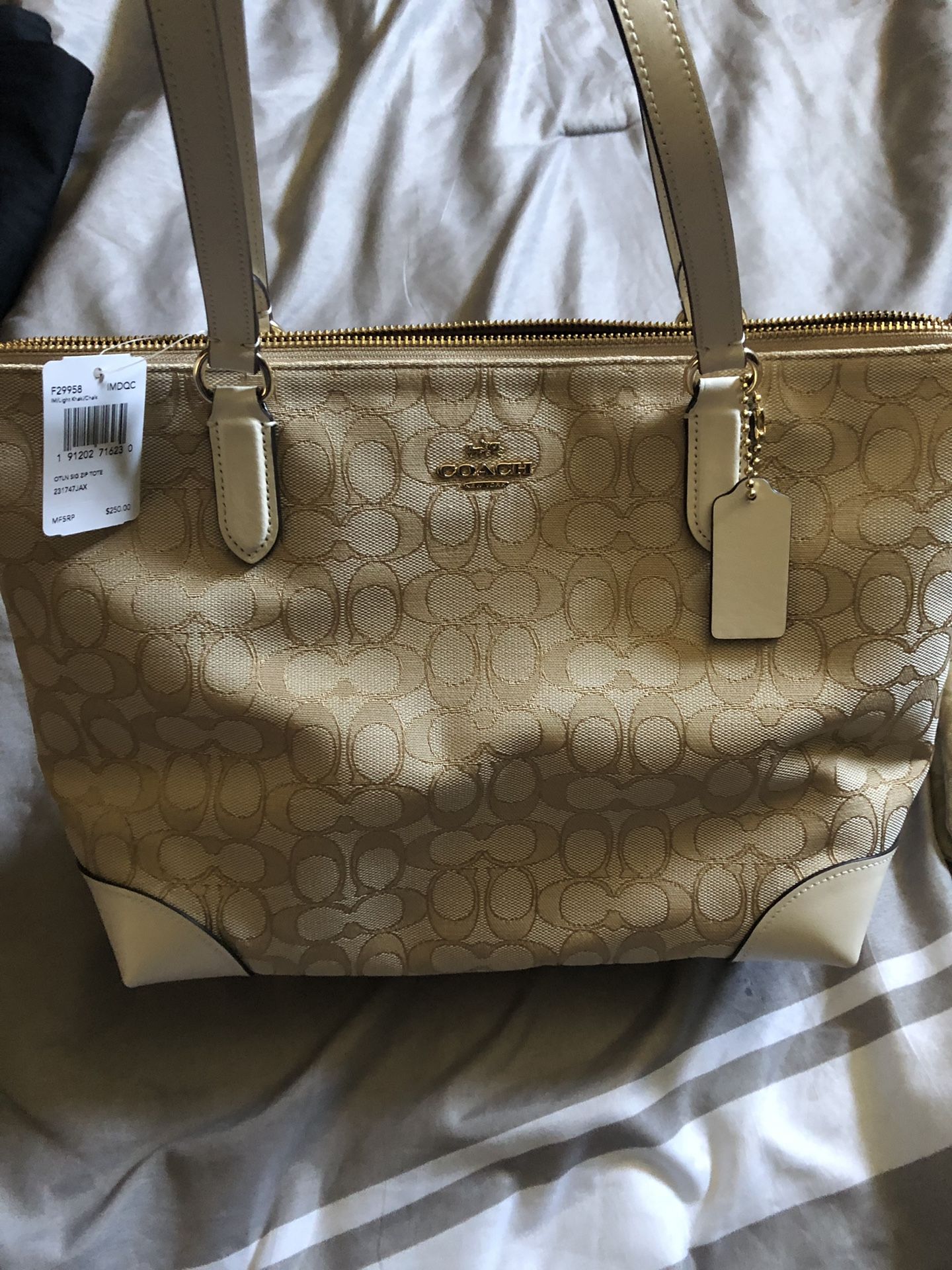 Coach tote and wallet wristlet