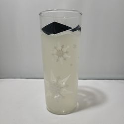 Libbey Vintage 1950's Black Snowflake Atomic Highball Drinking Glass (KZ)