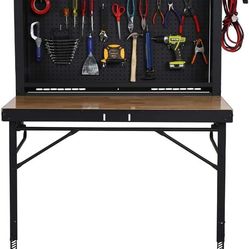 Still In Box - Wall Mounted Work Table, 4', Wood Varnish