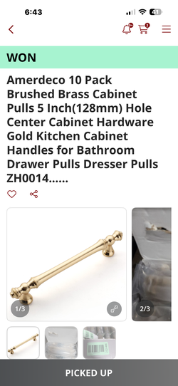 Cabinet pulls $20