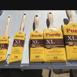 BUNDLE 5 PROFESSIONAL PURDY PAINT BRUSHES 