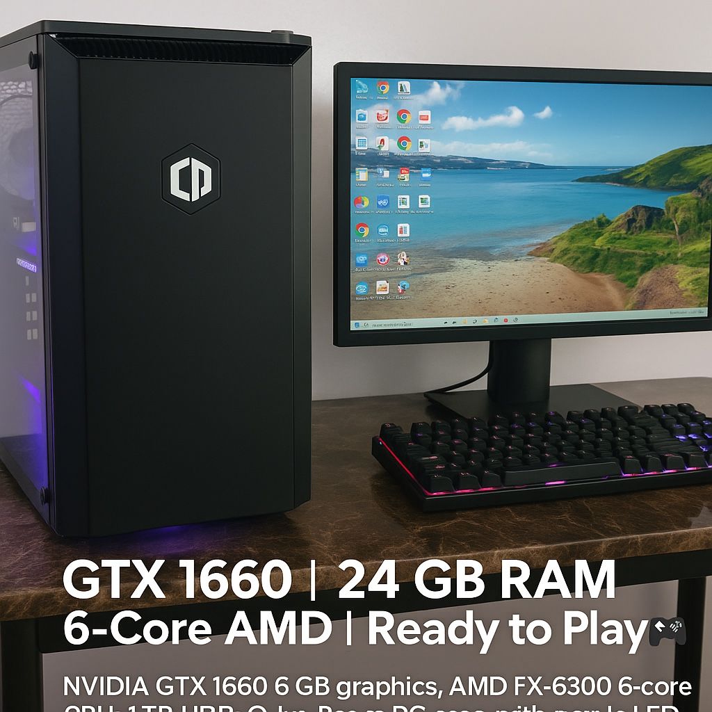 Gaming PC – GTX 1660 | 24 GB RAM | 6-Core AMD | 1TB HDD | Ready to Play