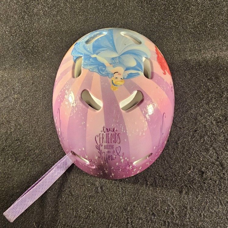 Vintage 2017 Disney Princess Girls/Child Plastic Shell Helmet With EPS Foam Liner