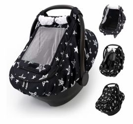 Infant Car Seat Canopy Cover with Sun Shade Window