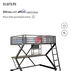 Bunk bed full size with desk