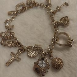 ######charm Bracelet / Assorted Charms With Safety Clasp#####