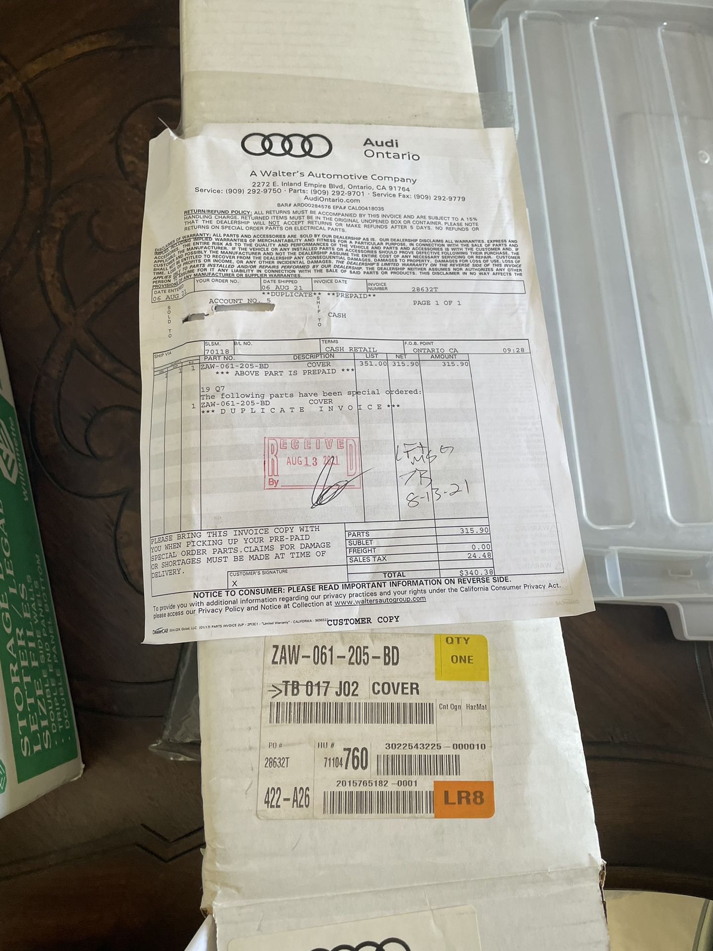 Car Cover Audi Q7 NEVER USED