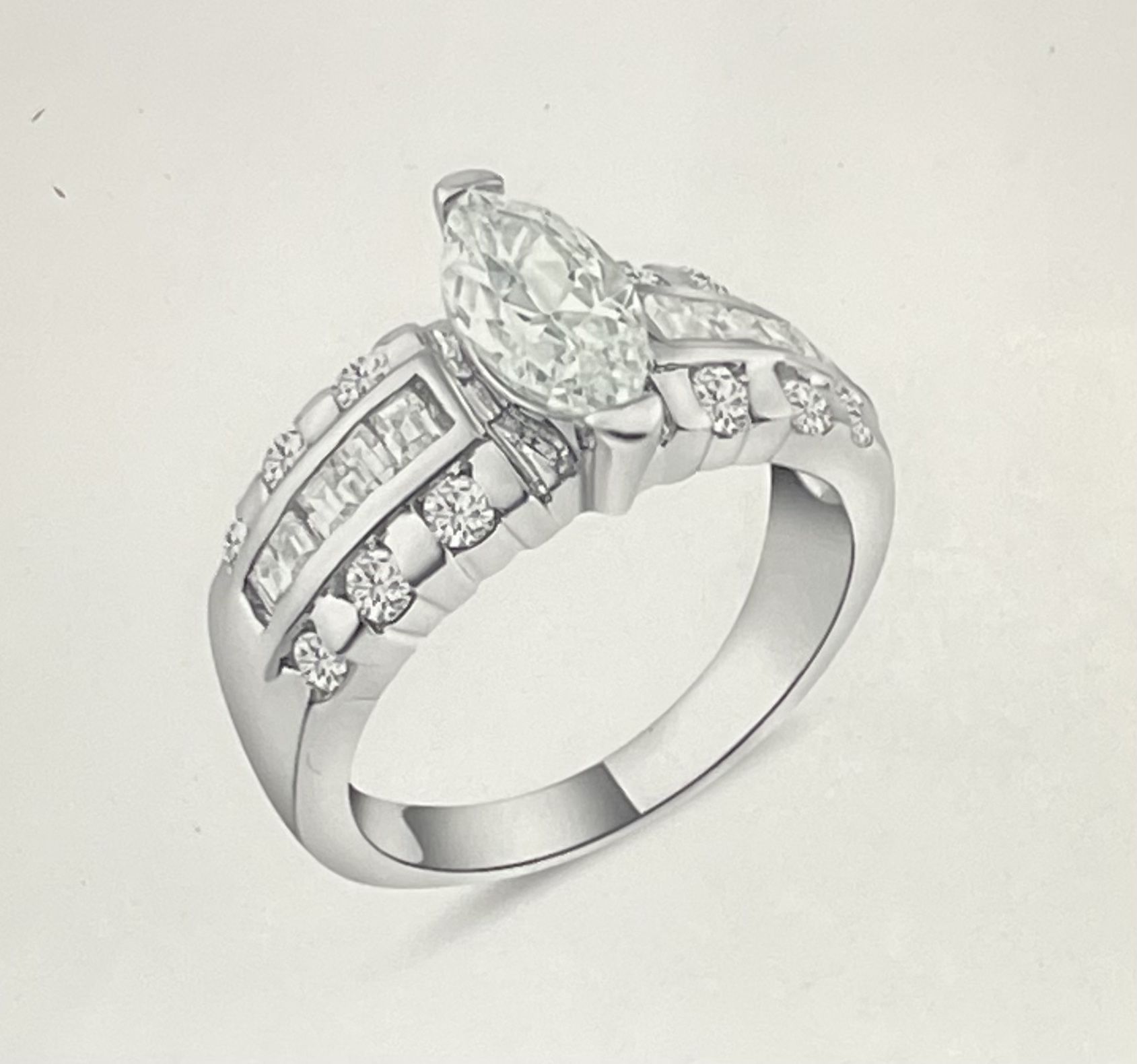 Plata Wedding Engagement Ring Size 5,7,9 Option 