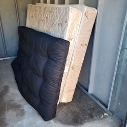 Full Size Bed (Mattress, Boxspring, Frame) and Futon Mattress 