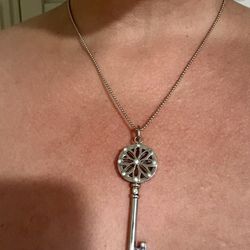 Stainless Steel Large Key Pendant And Chain 