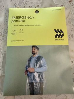 Clear rain poncho - NEW never used