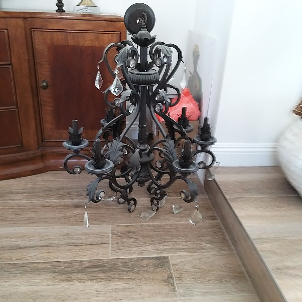 Black iron chandelier