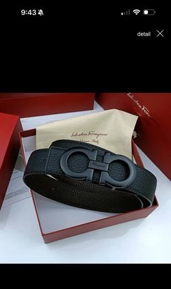 Salvatore Ferragamo Black Leather Belt