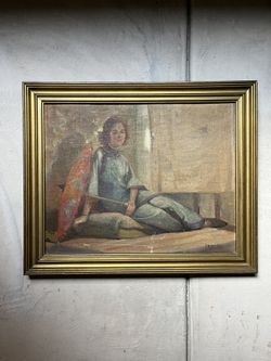 Vintage Mid Century Painting Leslie Ebinger