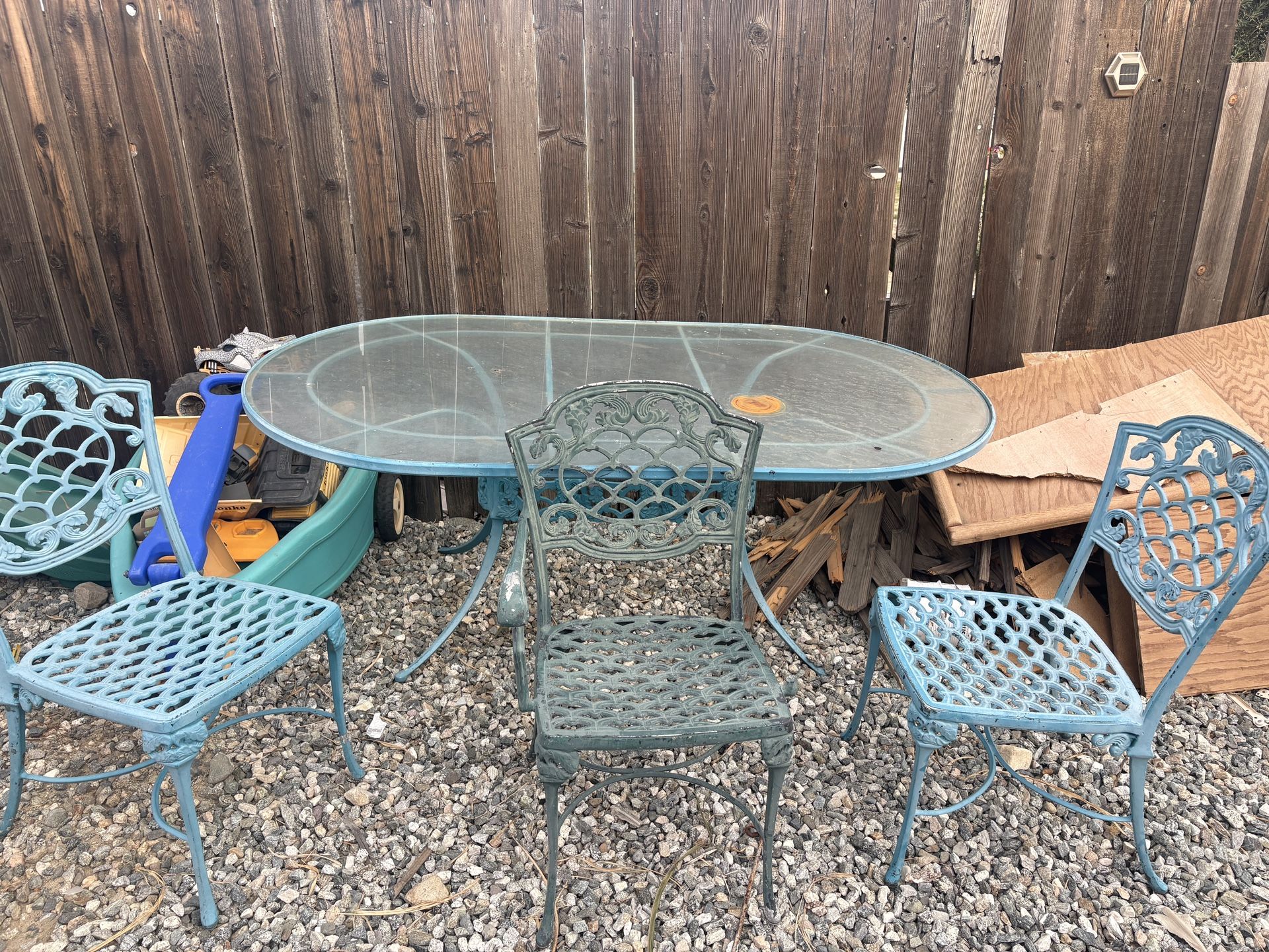Cast Iron Table And Chairs With Cart