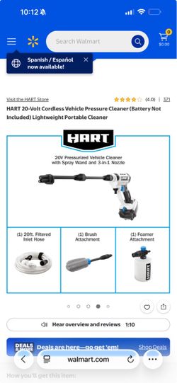 Hart power washer NO BATTERY