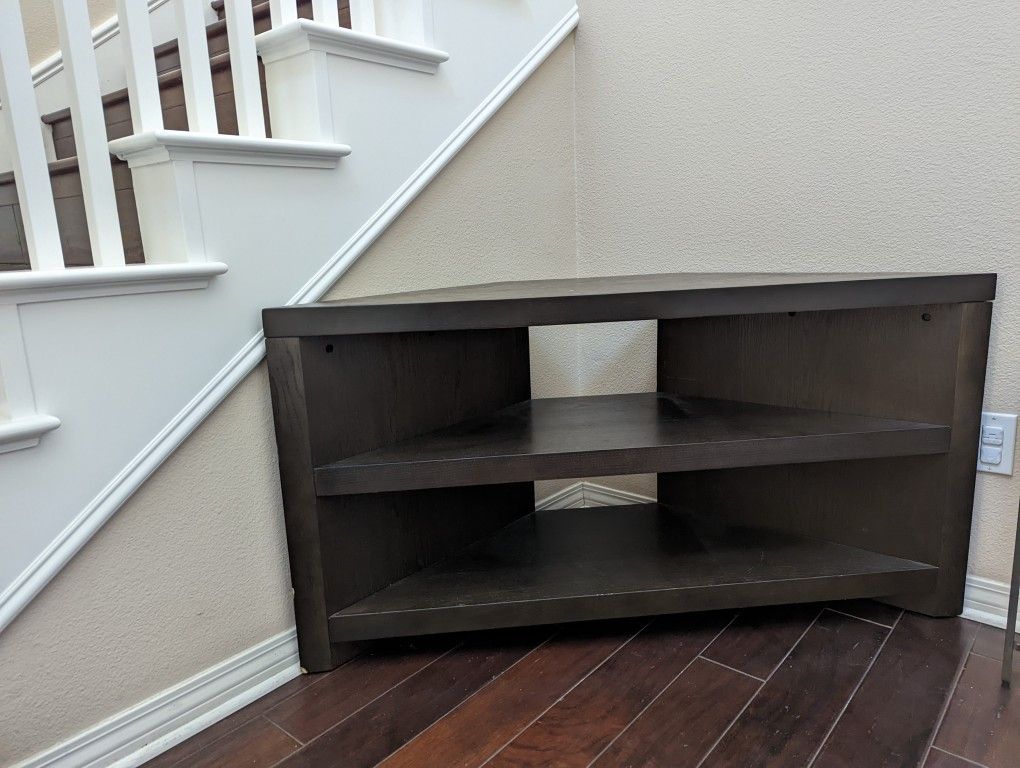 West Elm Wooden Corner TV Stand Entertainment Center
