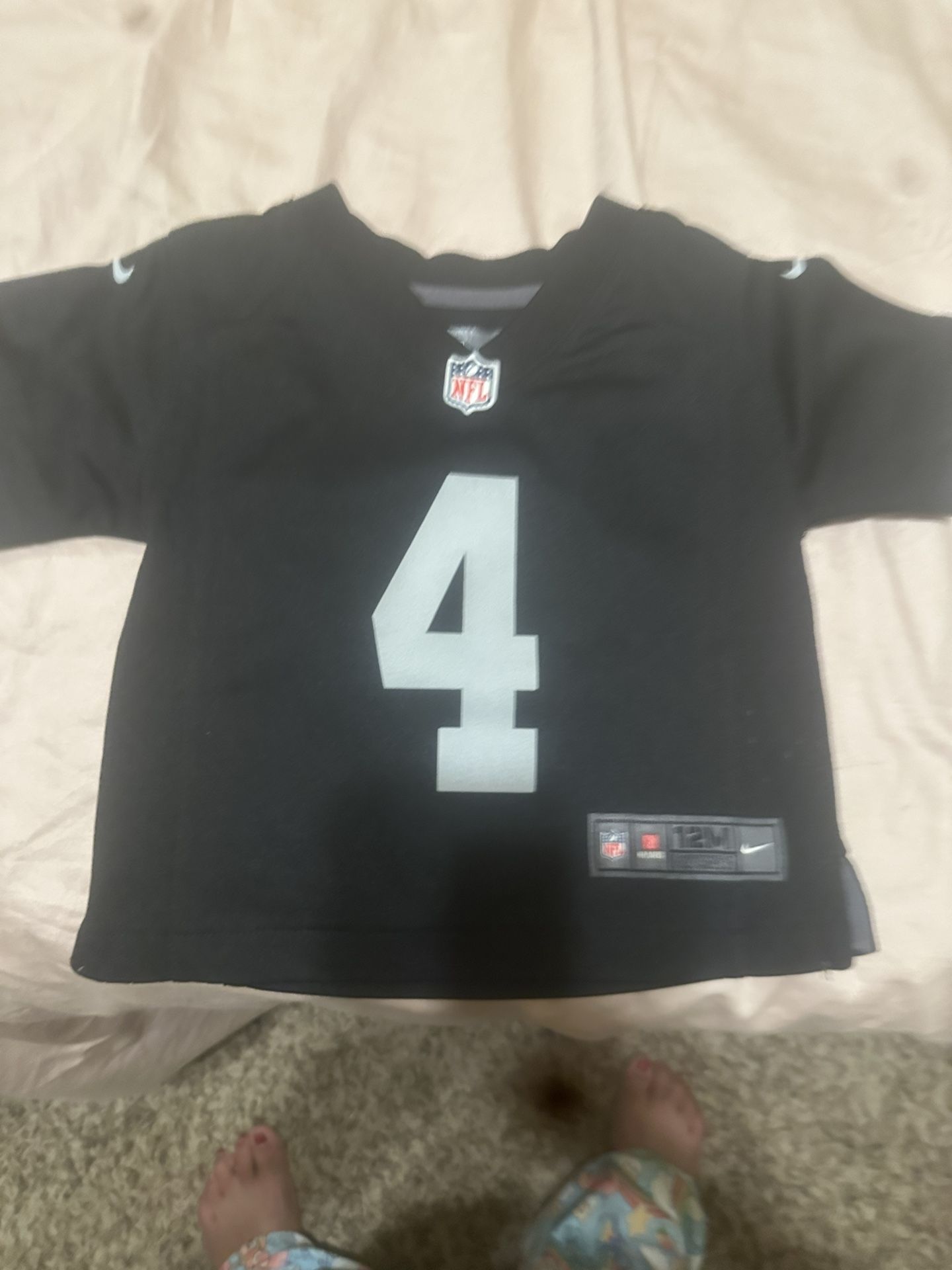 Used Once Raiders Carr Jersey Size 12 Months