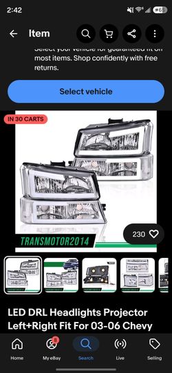 Headlight set for Chevy Silverado avalanche