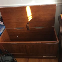 Wooden Chest And  Huge Plastic Storage For For Toys Or Stuff 