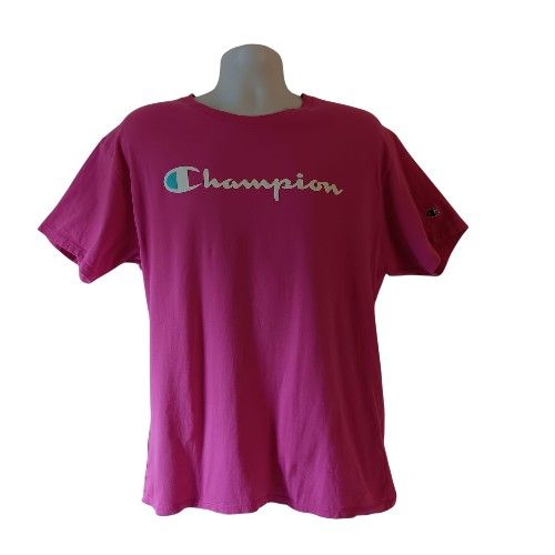 Champion men's hot pink short-sleeve graphic t-shirt size L