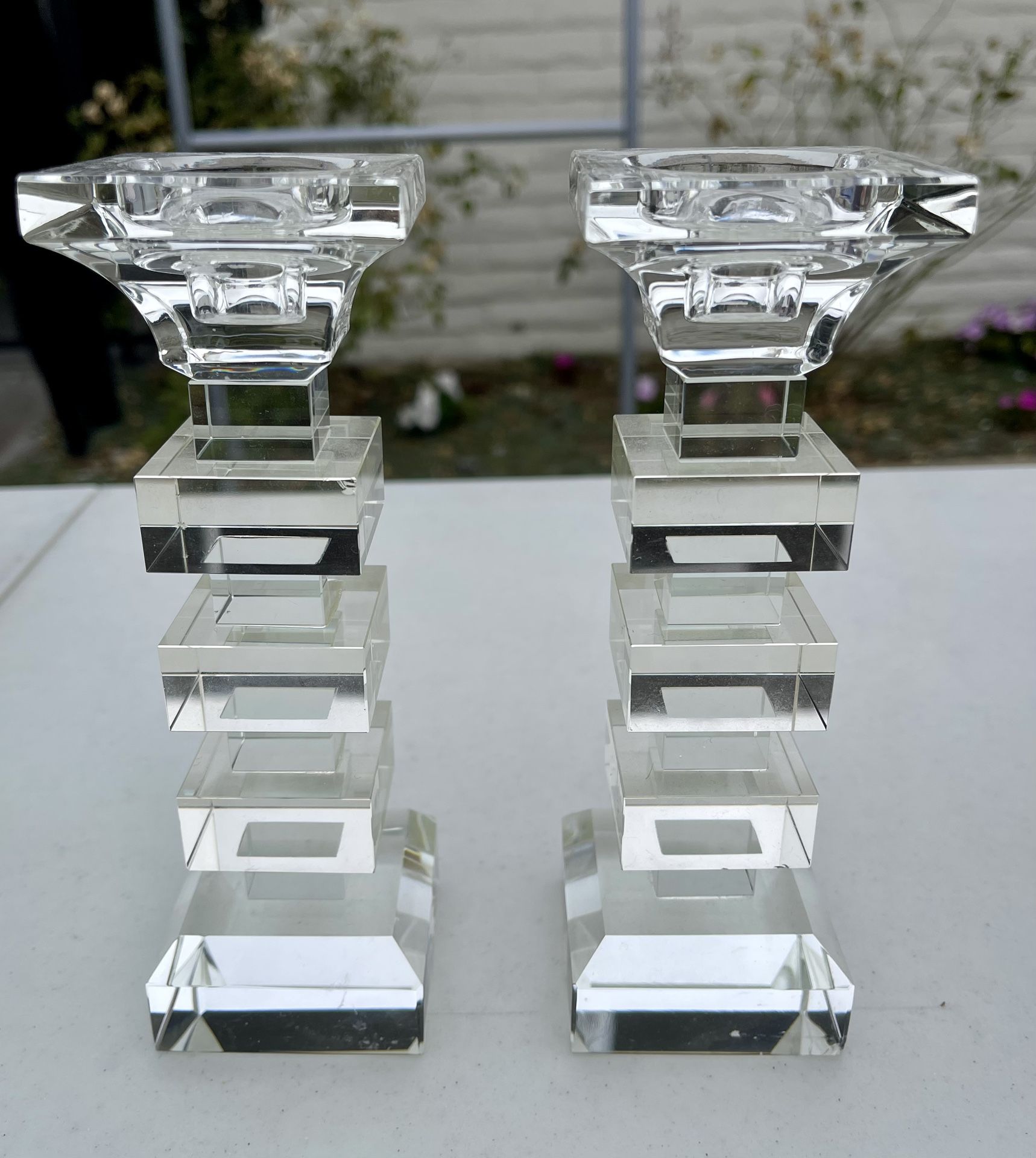 Set of Crystal Candlestick Holders
