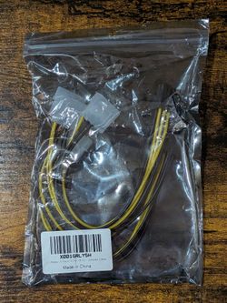 COMeap 8 Pin (6+2) to Dual 2x Molex Power Adapter Cable - Pack of 2.