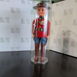  vintage celluloid Canadian Mountie doll.