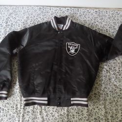Vintage Oakland Raiders Satin Jacket Chalk Line LA Las Vegas Sz S