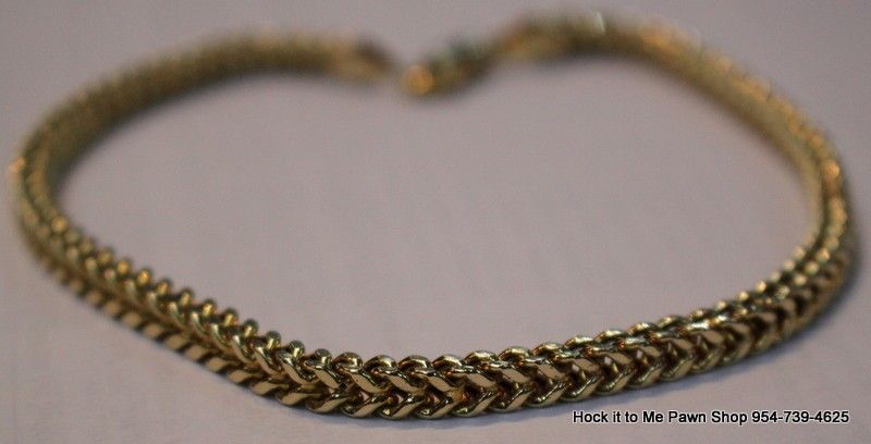 14k Gold Franco Link Anklet Bracelet - 11gr - 10in - 4.2 mm
