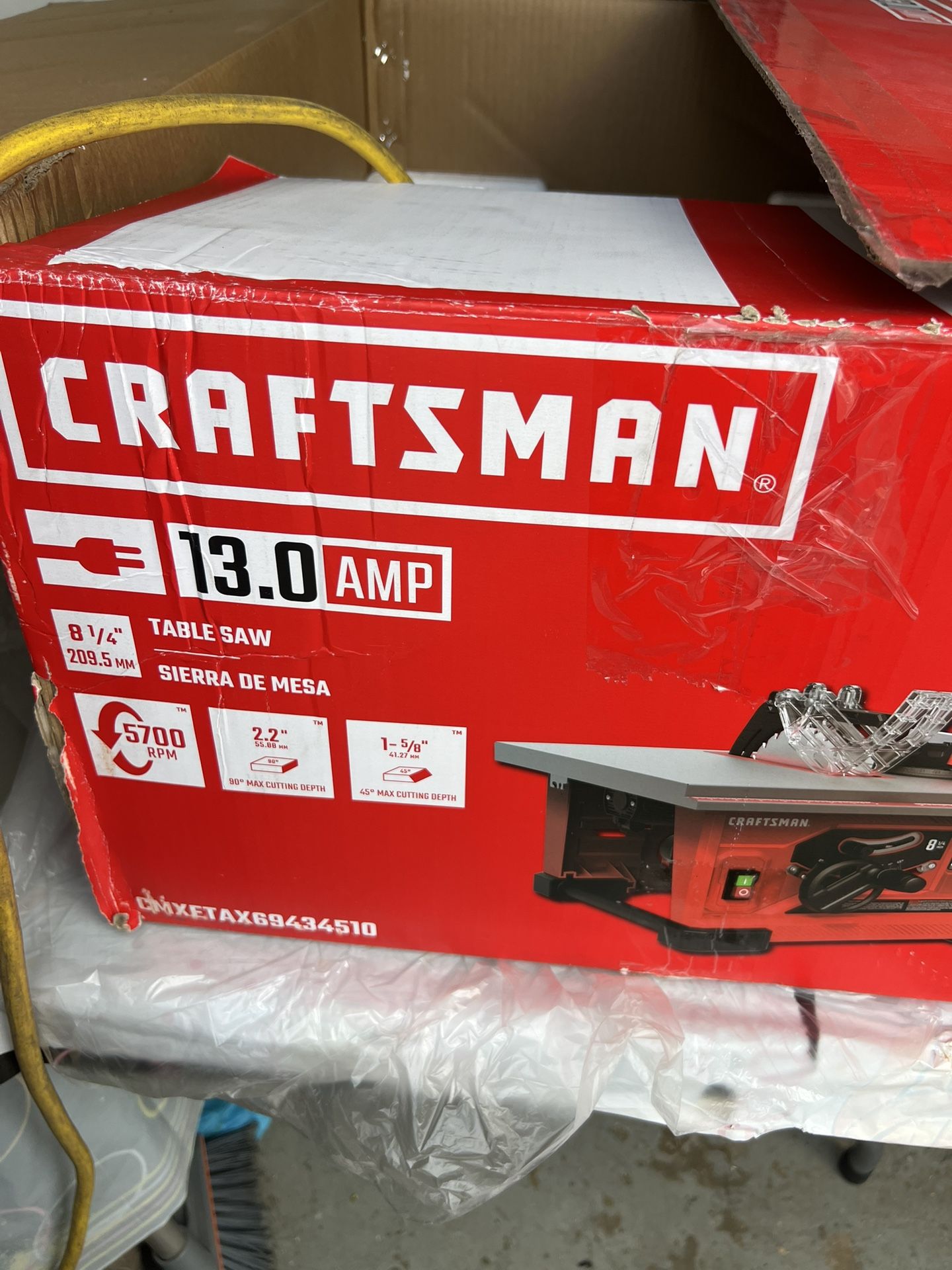 Craftsman 8-1/4 in. table saw has a powerful 13- amp motor that generates 5700 RPM