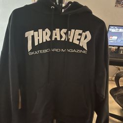 Thrasher Black Hoodie Size Large