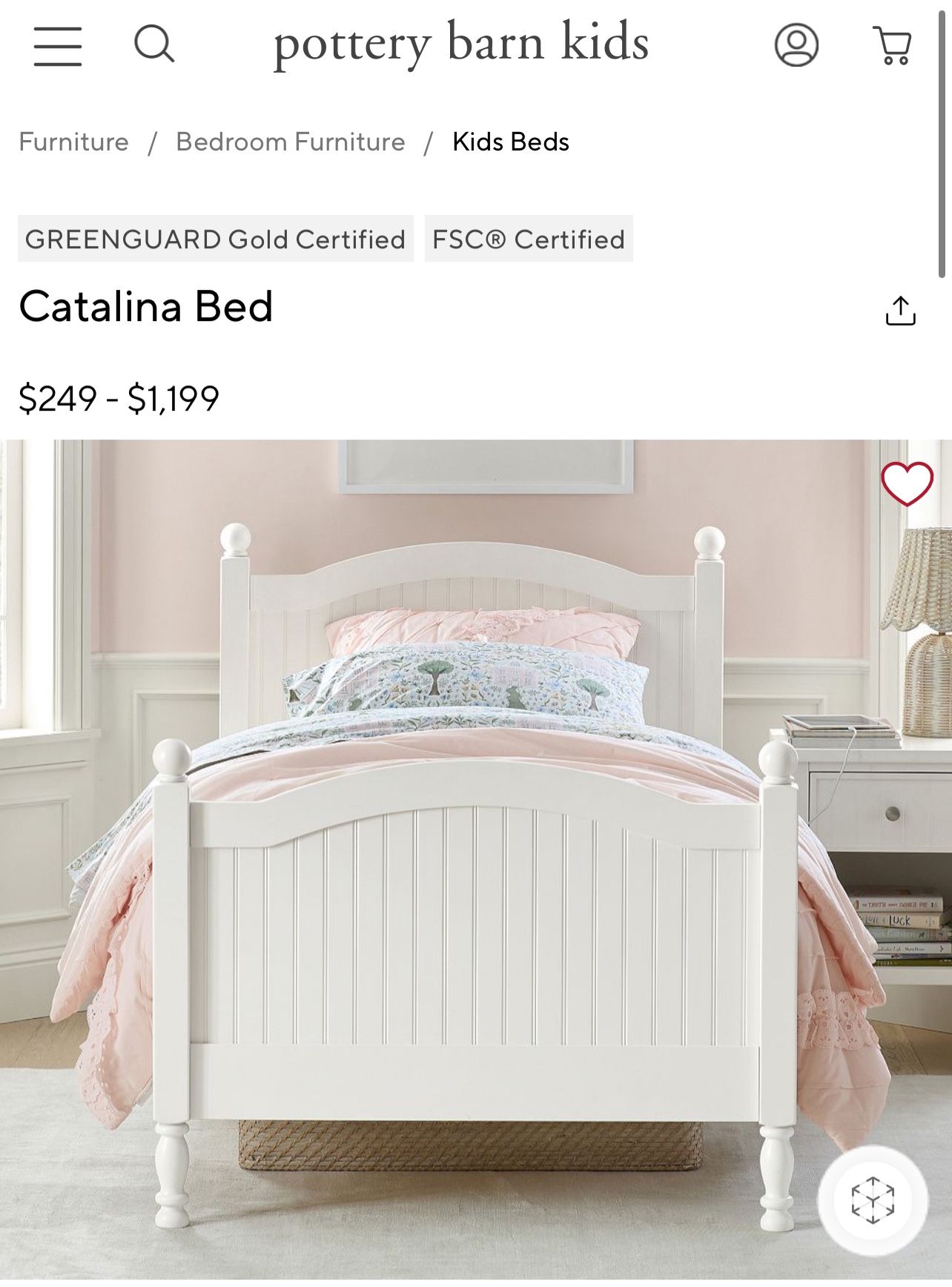 Pottery Barn Twin Catalina Bed and Mattress