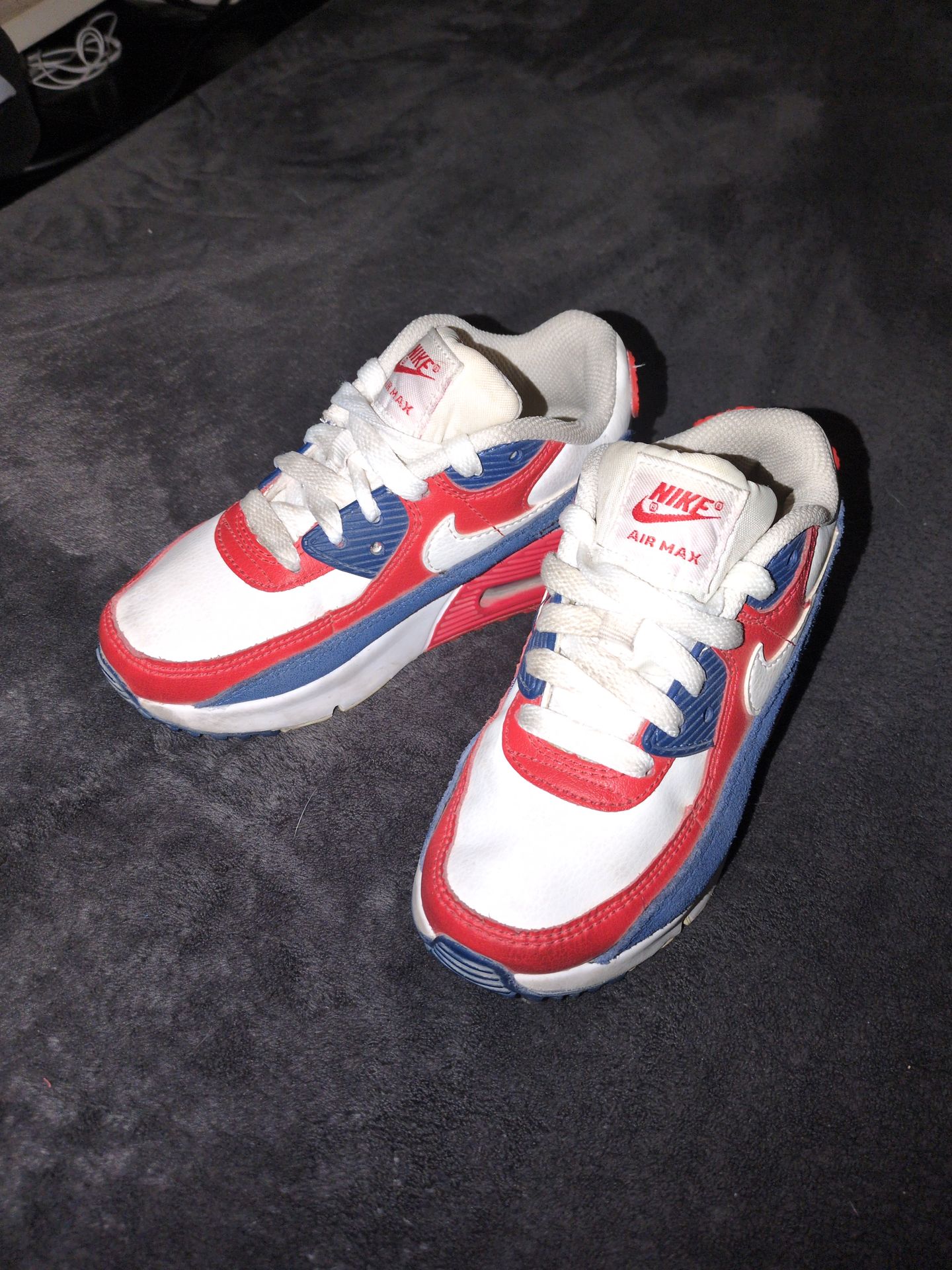 Kids size 12C Nike Air Max Shoes Red White Blue