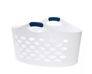 Rubbermaid flex n carry white laundry basket