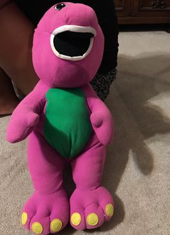 Vintage 1992 playschool Barney talking and singing 14inched