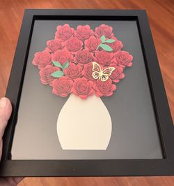 Custom  Valentine Gift Box, Flower Bouquet Shadow Box