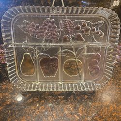 Glass Divided Serving Tray