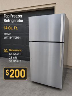 Whirlpool 14 Cu. Ft. Top-Freezer Refrigerator – $200