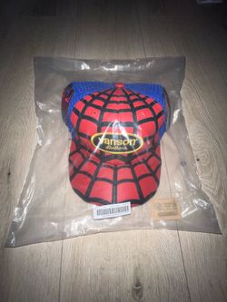 Supreme Vanson Leathers Spider-Man Mesh Back 6-Panel “Red”