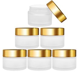 1oz Clear Glass Jars Refillable Cosmetic Container