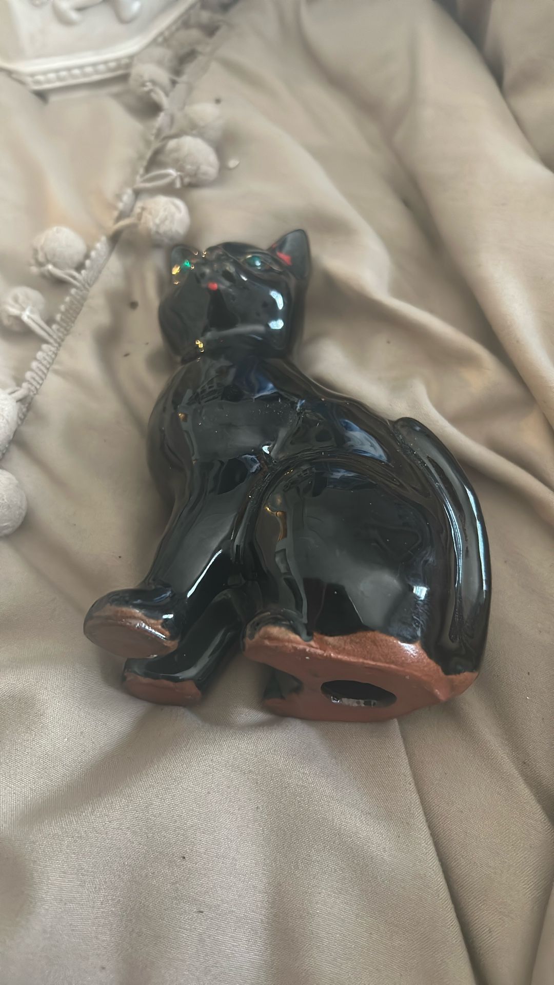 Black Cat Figuring With Green Eyes