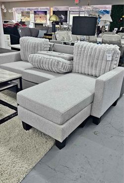 NEW IN BOX-  Grey Pull-Out Bed Storage Chaise Sectional FINANCE available $39 down ✅