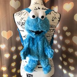 Cookie Monster backpack blue Sesame Street womens adjustable